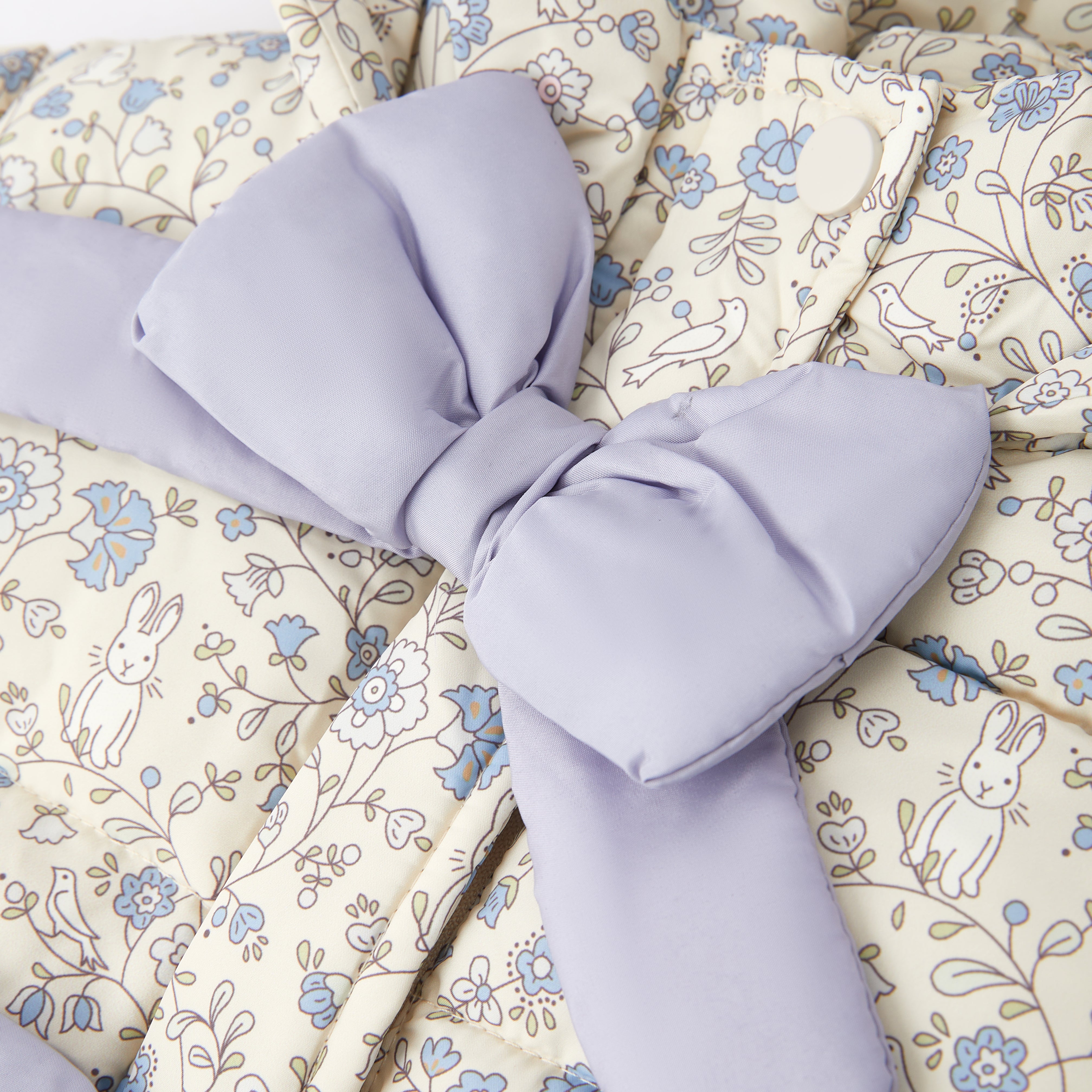 (Pre Order)Adorable Floral Winter Coats with Oversized Bows for Little Girls