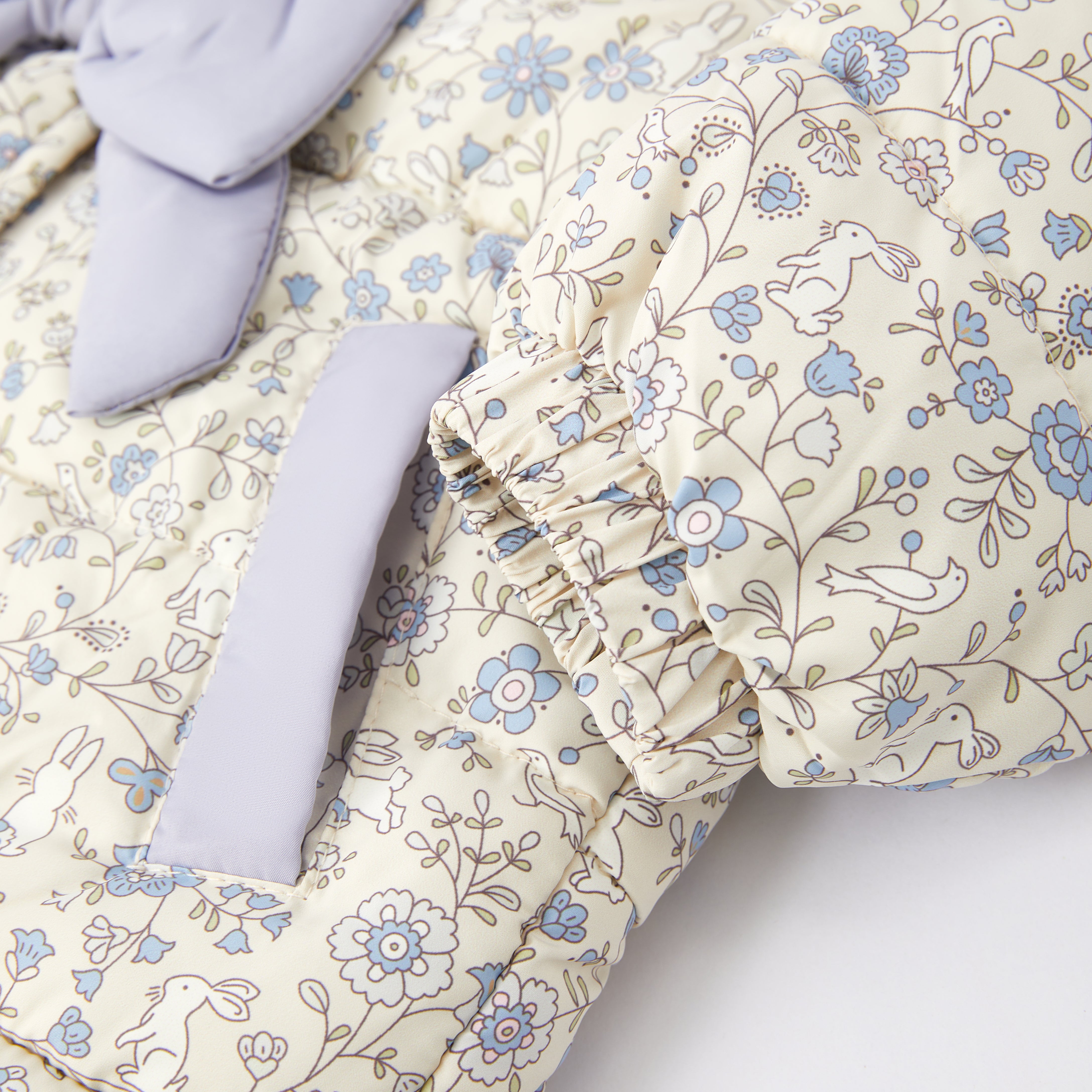 (Pre Order)Adorable Floral Winter Coats with Oversized Bows for Little Girls