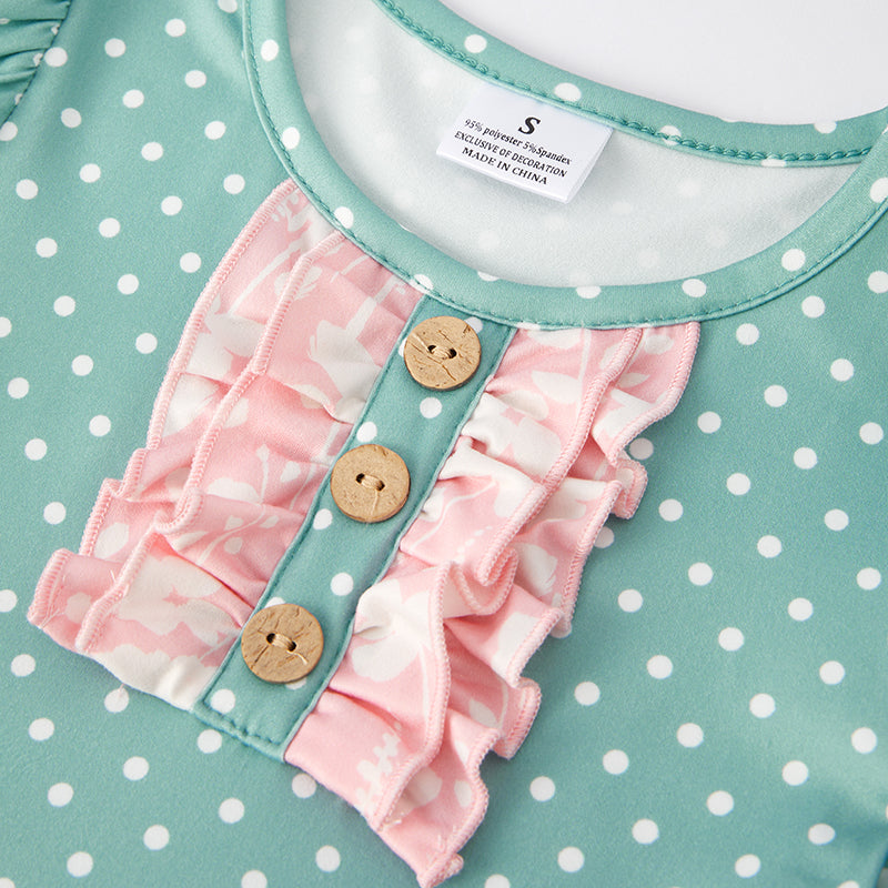 (In Stock E30-1-2)Girls Spring Floral Print Milk Silk Dress