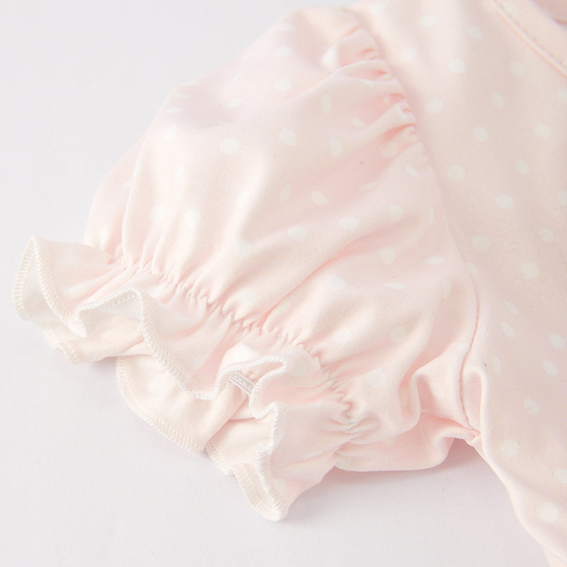 (In Stock E30-5-3)Girls Spring Pink Floral Print Milk Silk Dress