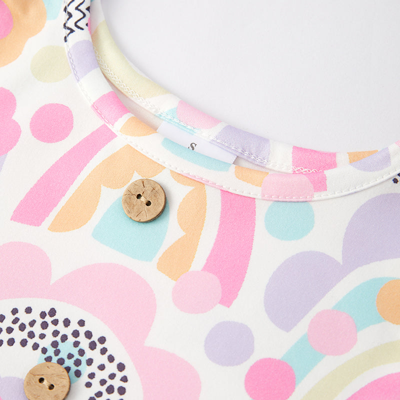 (In Stock E23-4-3)One Pack(8 Pieces total) Sale Girls Spring Floral Print Dress