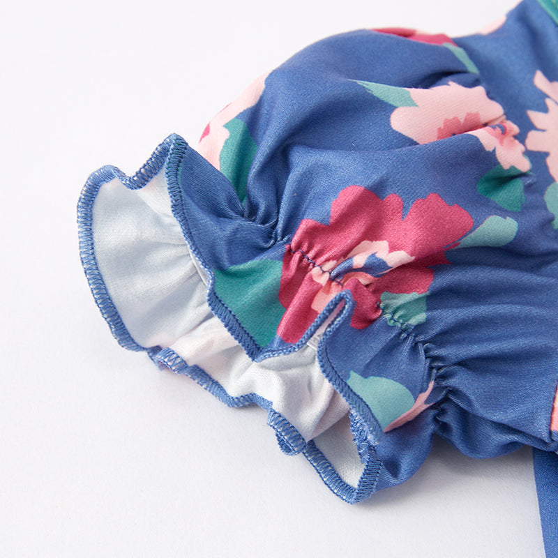 (In Stock E29-5-1)One Pack(2 Pieces total) Sale Baby Girls Spring Floral Print Romper