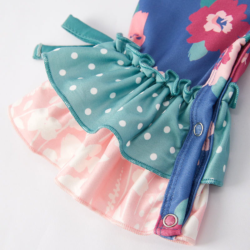 (In Stock E29-5-1)One Pack(2 Pieces total) Sale Baby Girls Spring Floral Print Romper