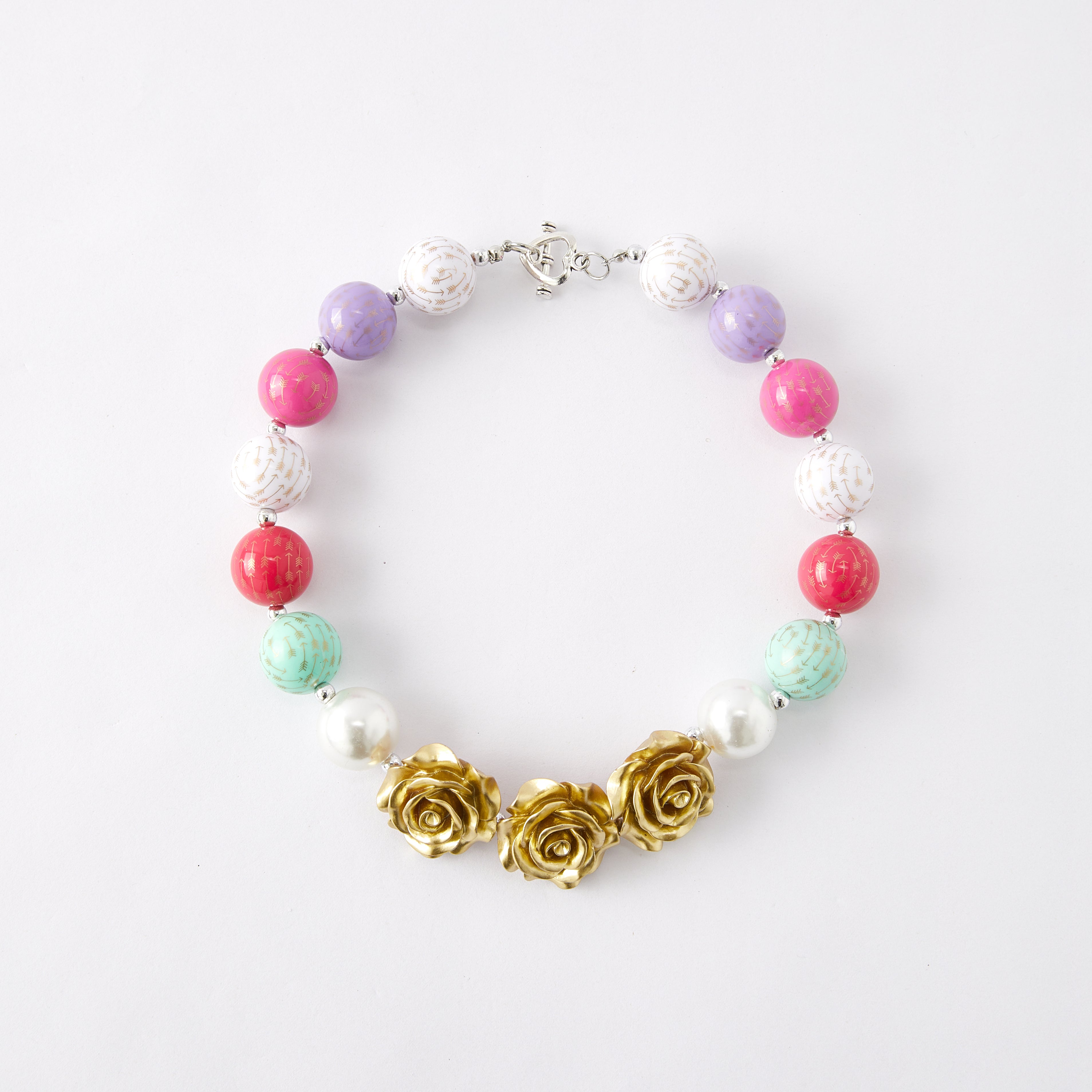 (In Stock G11)Girls Rhinestone Beaded Necklace