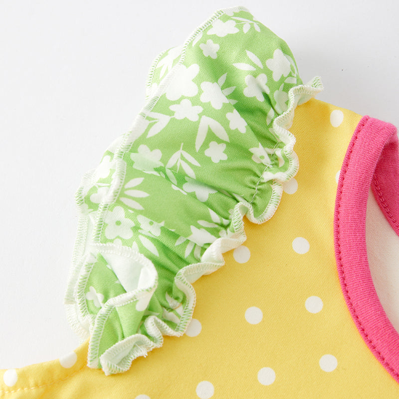 (In Stock E30-5-2)Girls Spring Floral Print Dress