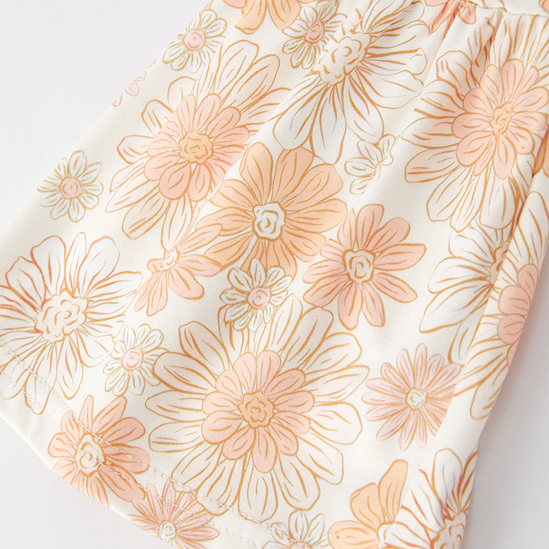 (In Stock E26-1-3)One Pack(7 Pieces total) Sale Girls Spring Floral Print Outfit Set