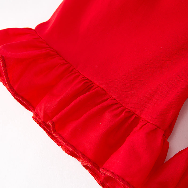 (In Stock L5-1-2)Girls Spring and Summer Strawberry Embroidery Smocked Short Set