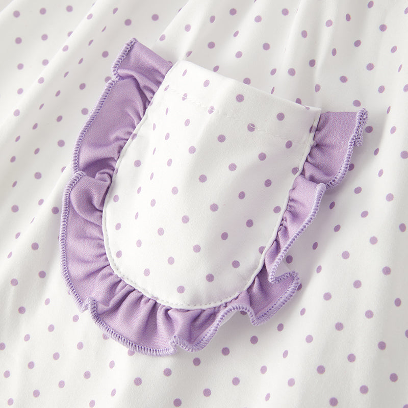 (In Stock E5-4-3)Girls Easter Bunny Embroidery Smocked Dress