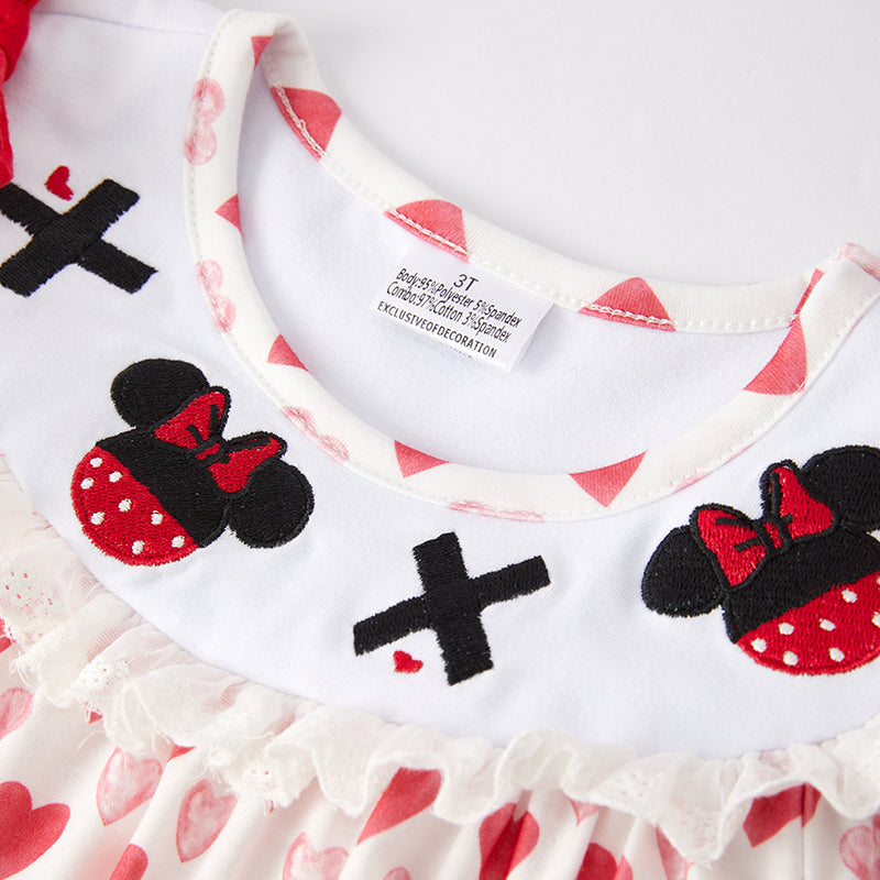 (In Stock)Girls Valentine's Day Embroidery Outfit Set