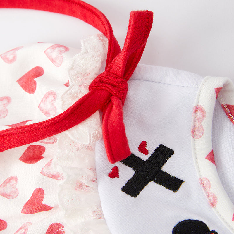 (In Stock)Girls Valentine's Day Embroidery Outfit Set