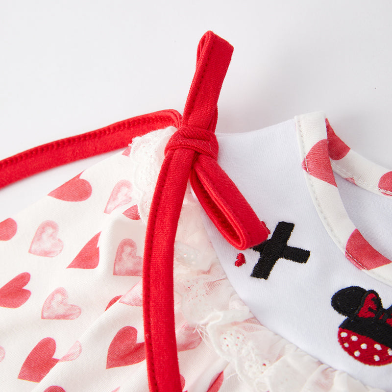 (In Stock)Baby Girls Valentine's Day Embroidery Romper