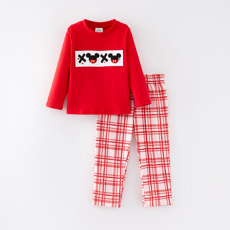 (In Stock)Boys Valentine's Day Embroidery Outfit Set