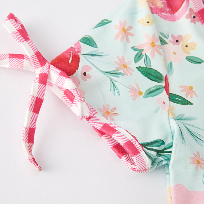 (In Stock L9-4-2)Girls Spring and Summer Floral Print Short Set