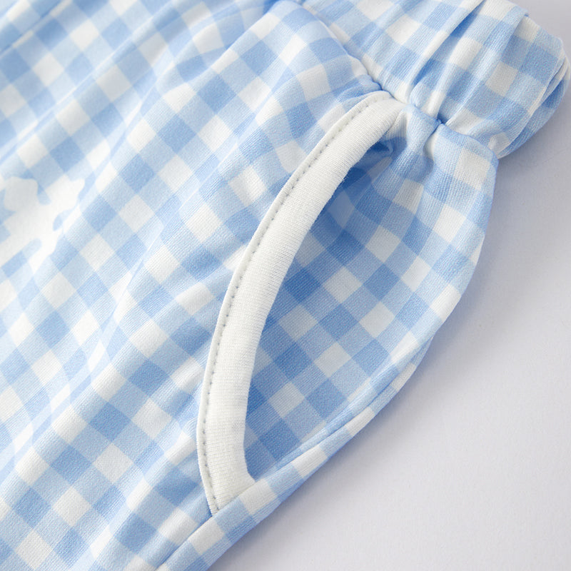 (In Stock A5-5-2)Boys Easter Embroidery Smocked Outfit Set