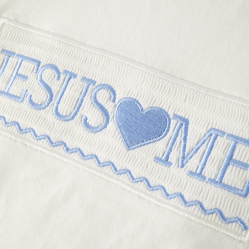 (In Stock A5-5-2)Boys Easter Embroidery Smocked Outfit Set