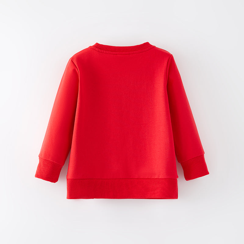 (In Stock)Girls Valentine's Day Print Cotton Sweatshirt