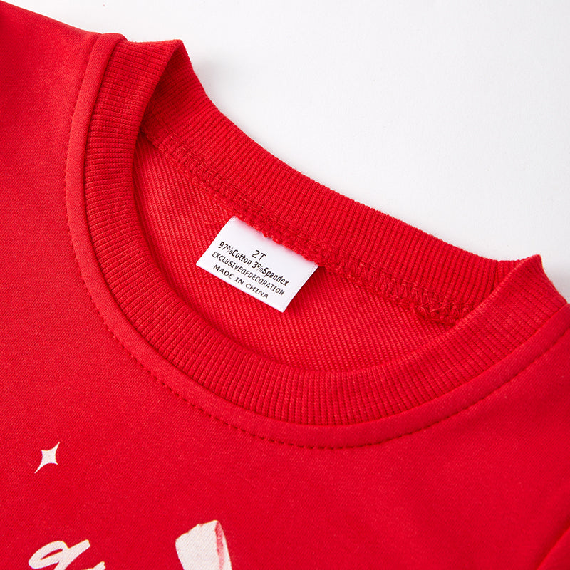 (In Stock)Girls Valentine's Day Print Cotton Sweatshirt