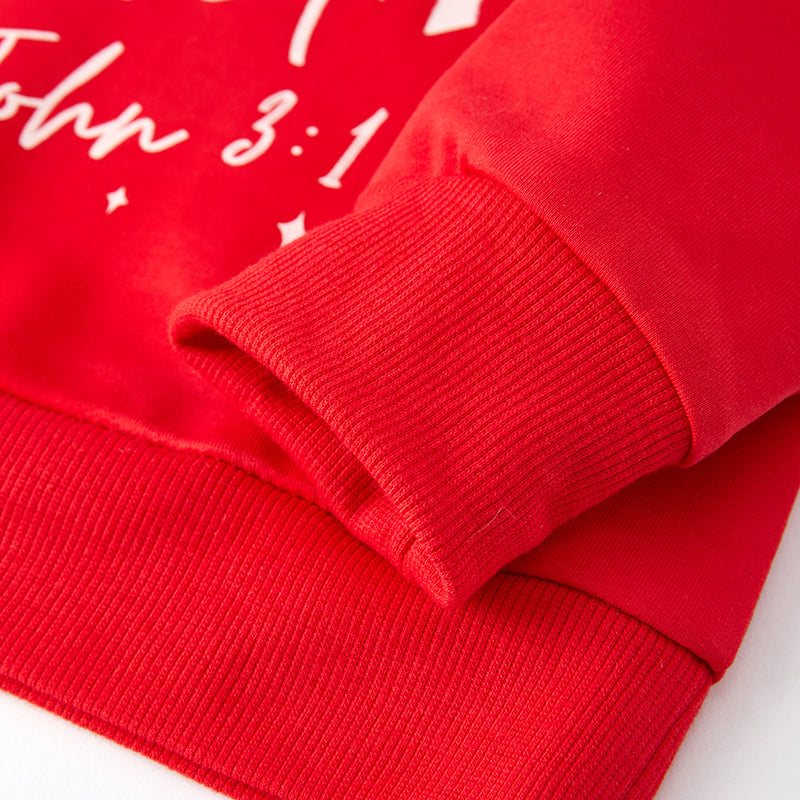 (In Stock)Girls Valentine's Day Print Cotton Sweatshirt