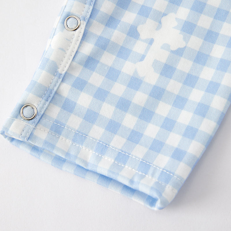 (In Stock E31-2-1)Baby Boys Easter Embroidery Smocked Romper