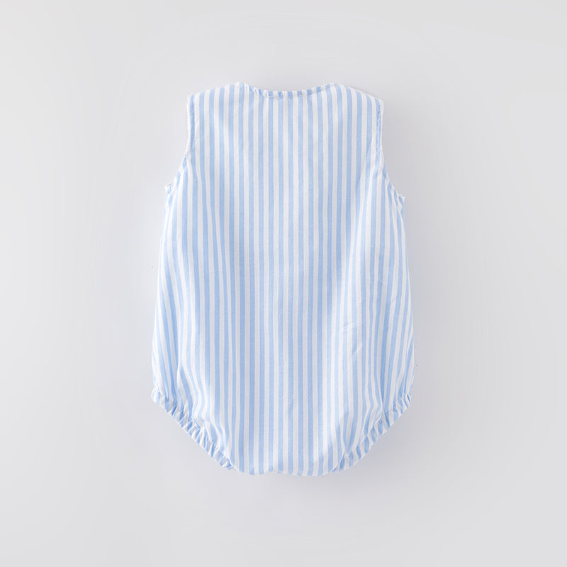 (In Stock E31-2-1)Baby Boys Easter Embroidery Smocked Cotton Romper