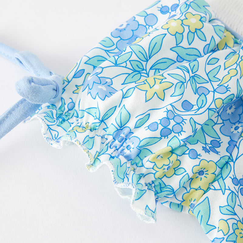 (In Stock E31-3-1)Girls Easter Embroidery Smocked Outfit Set