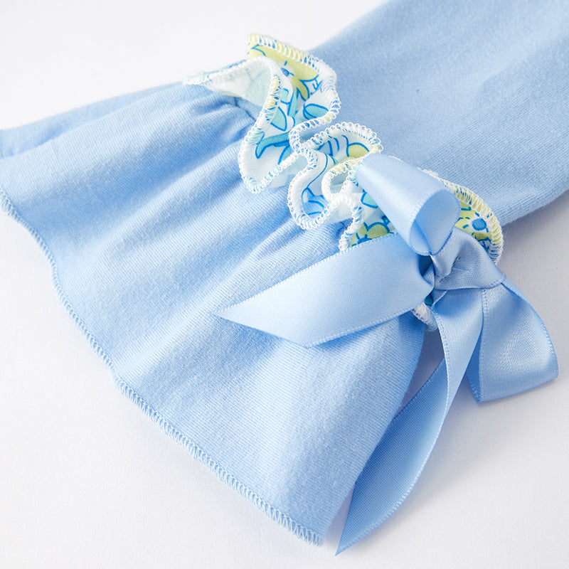 (In Stock E31-3-1)Girls Easter Embroidery Smocked Outfit Set