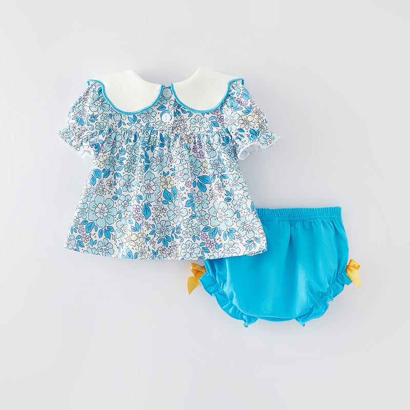 (In Stock)Baby Girls Easter Bunny Embroidery Bloomer Set