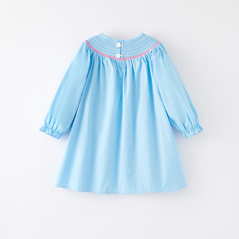 (In Stock)Girls Spring Strawberry Embroidery Smocked Dress