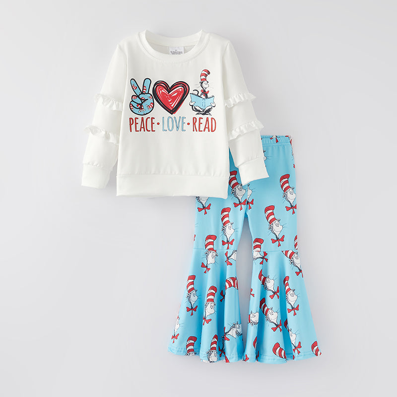 (In Stock)Girls Spring DR SEUSS Print Outfit Set
