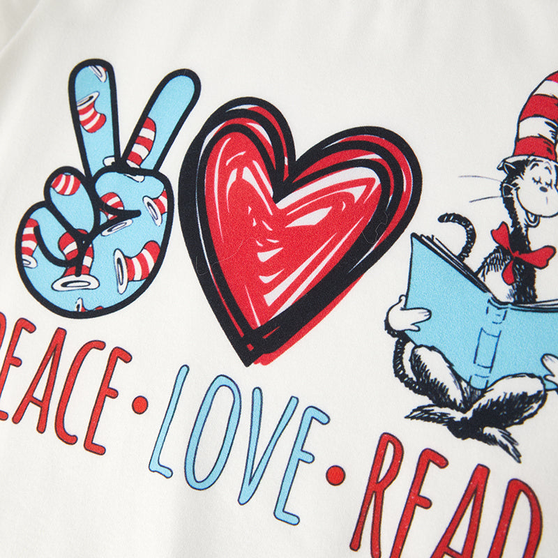 (In Stock)Girls Spring DR SEUSS Print Outfit Set