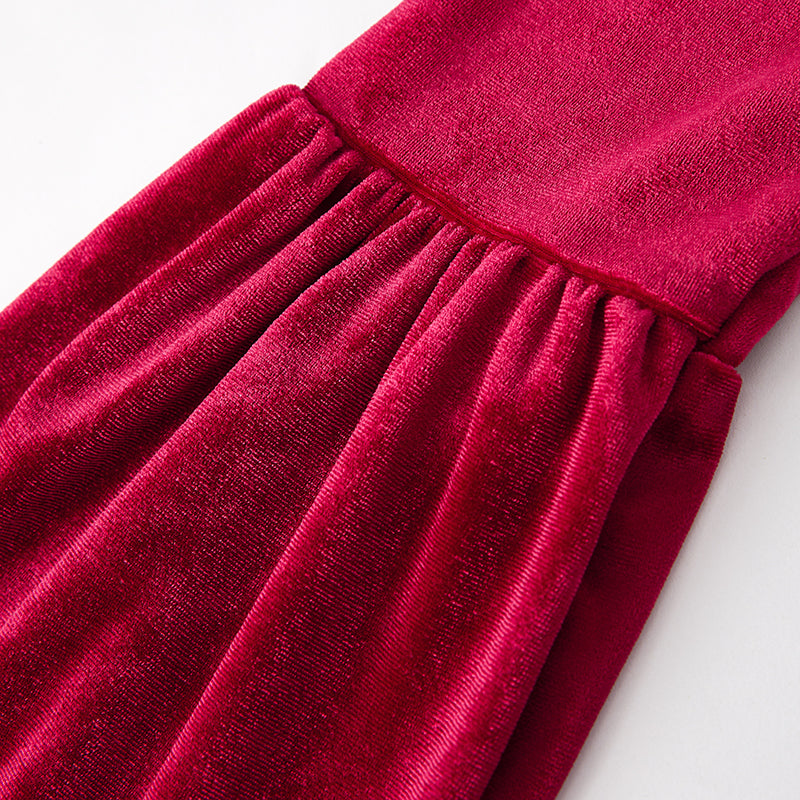 (In Stock)Girls Valentine's Day Print Top Velvet Pants Set