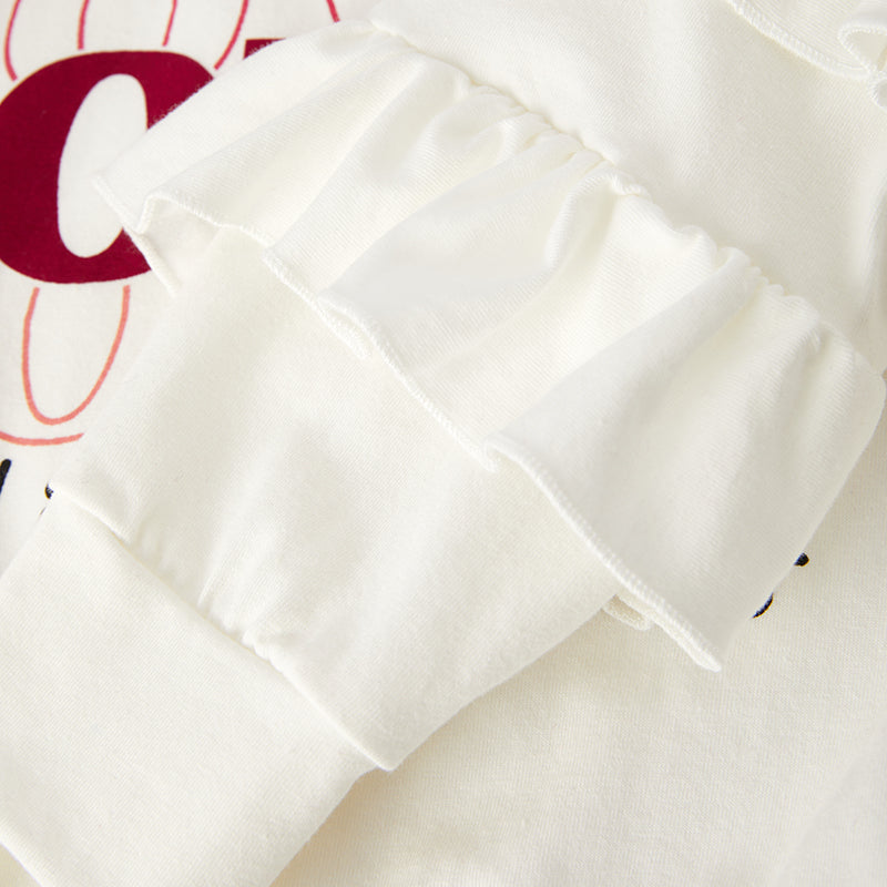 (In Stock)Girls Valentine's Day Print Top Velvet Pants Set