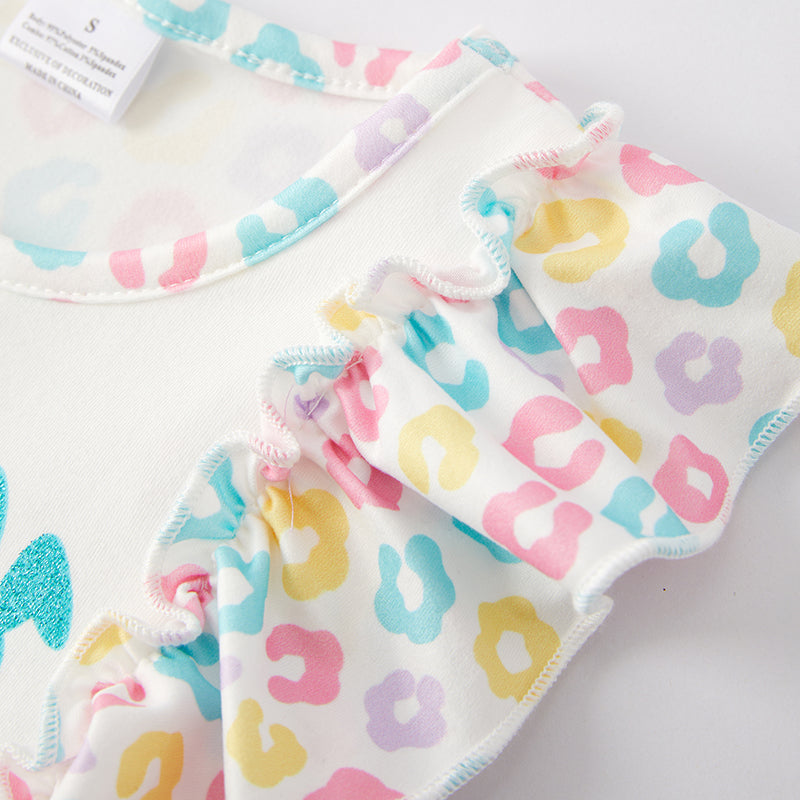 (In Stock)Girls Easter Shiny Bunny Print Shorts Set