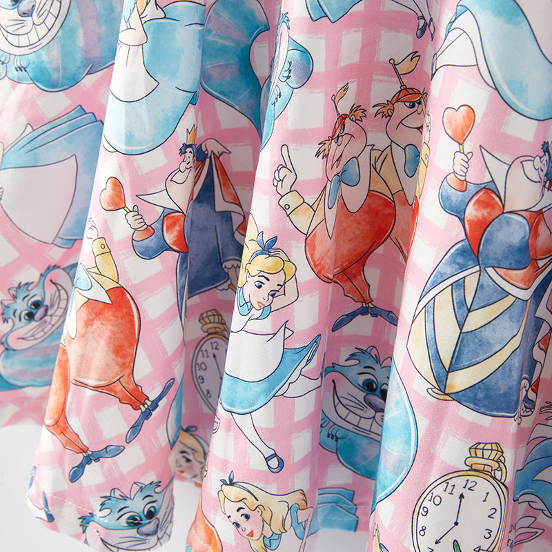 (In Stock)One Pack(4 Pieces total) Sale Girls Spring and Summer Cartoon Character Print Dress