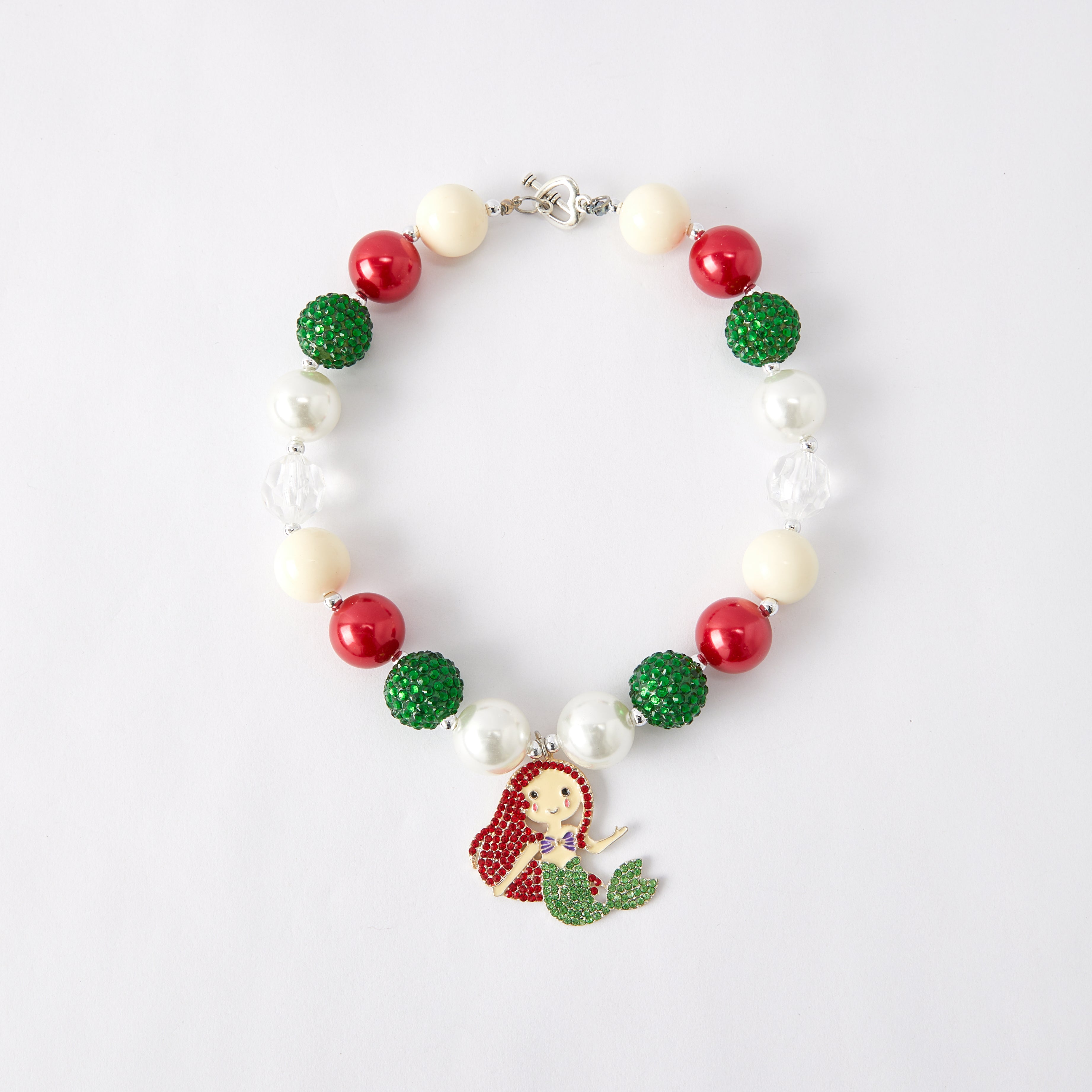 (In Stock G11 G12)Girls Rhinestone Beaded Necklace