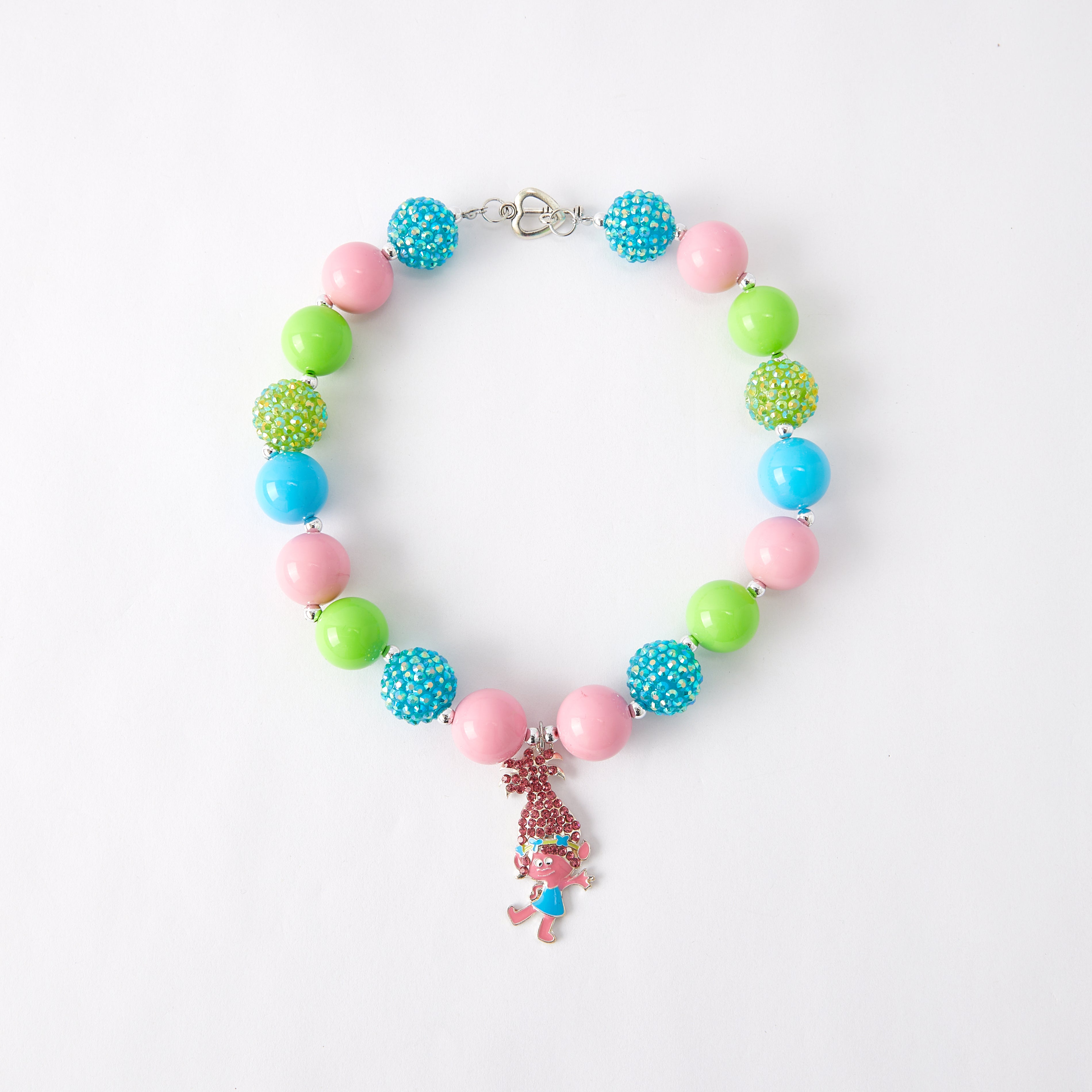 (In Stock G11 G12)Girls Rhinestone Beaded Necklace