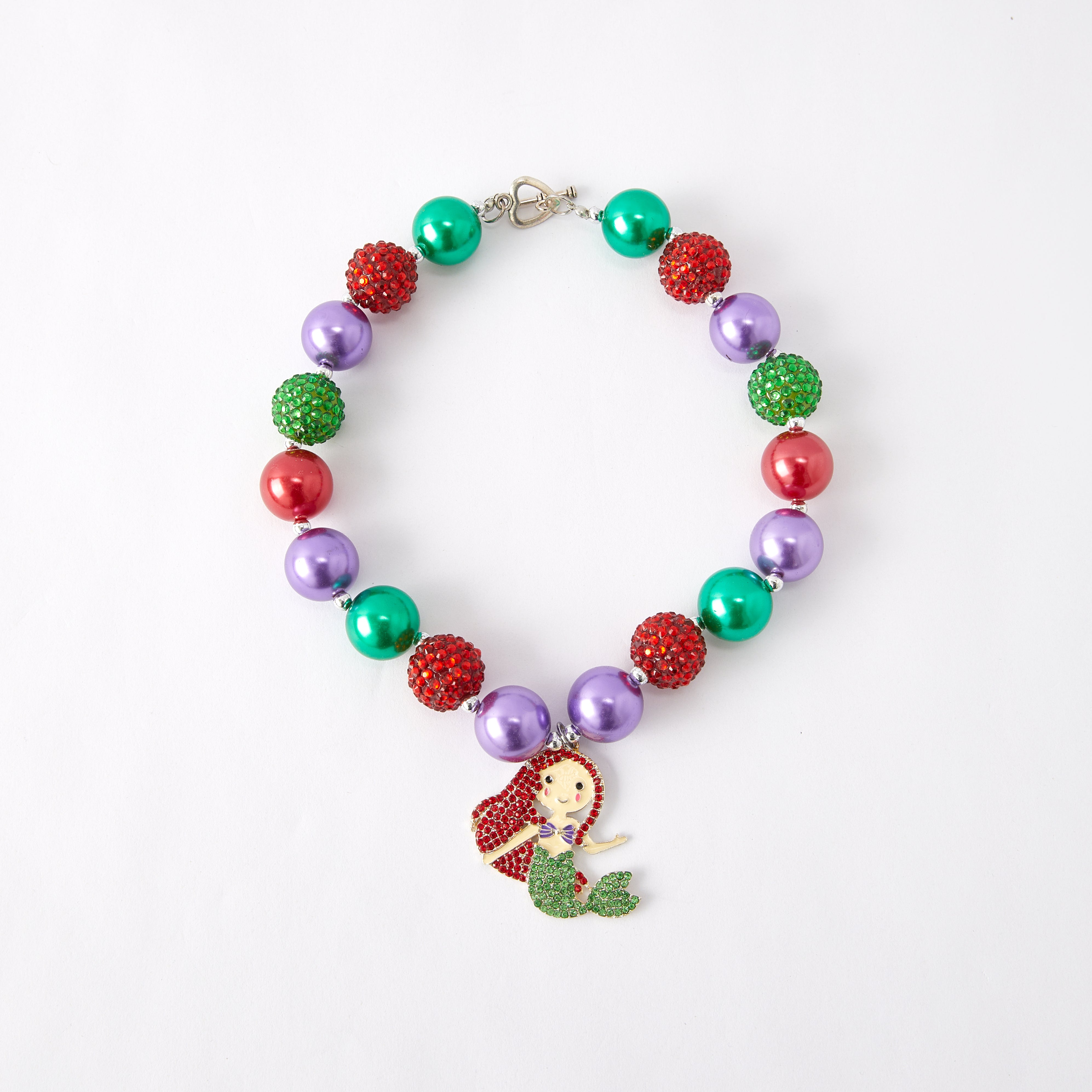 (In Stock G11 G12)Girls Rhinestone Beaded Necklace