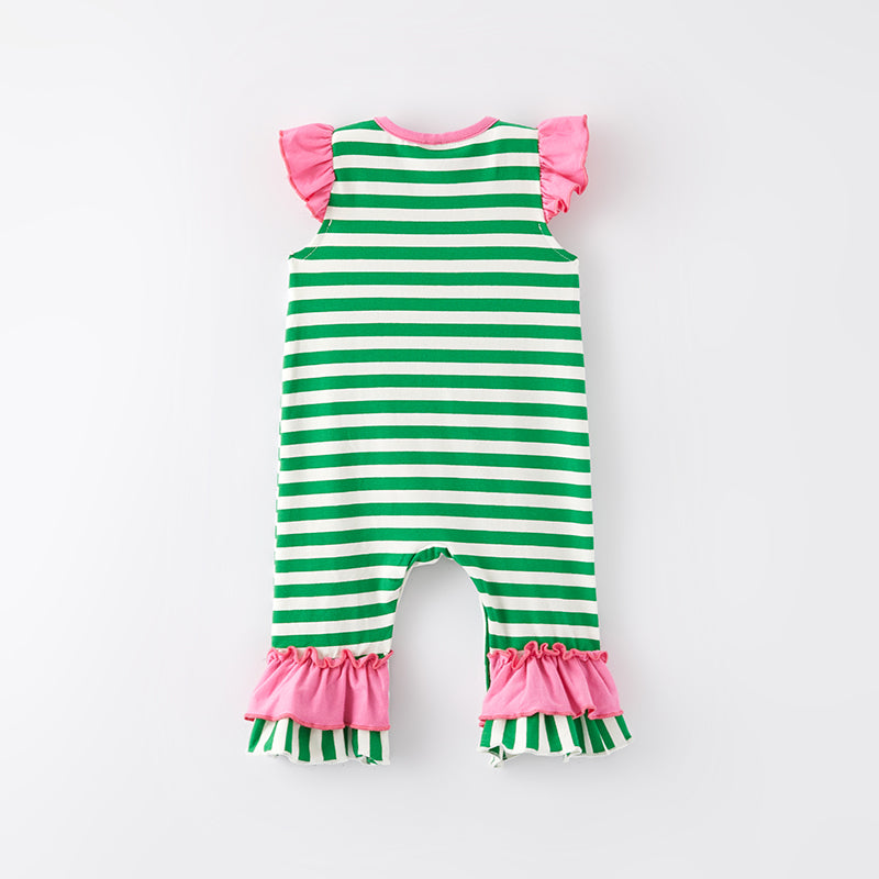 (In Stock)Toddler Girl St.Patrick's Day Shamrock Applique Romper