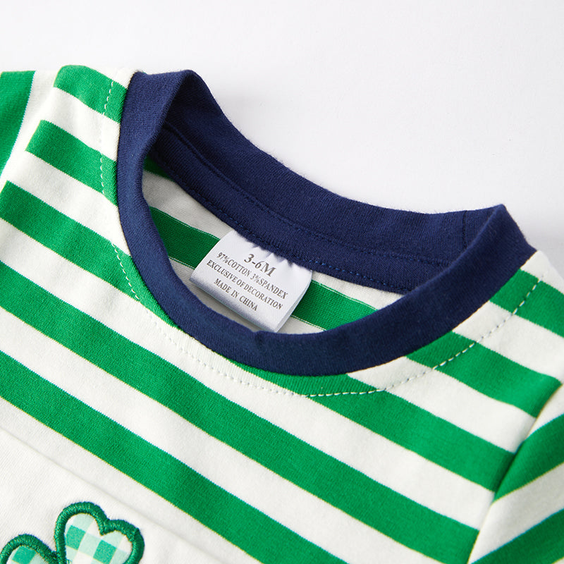 (In Stock)Toddler Boy St.Patrick's Day Shamrock Applique Romper