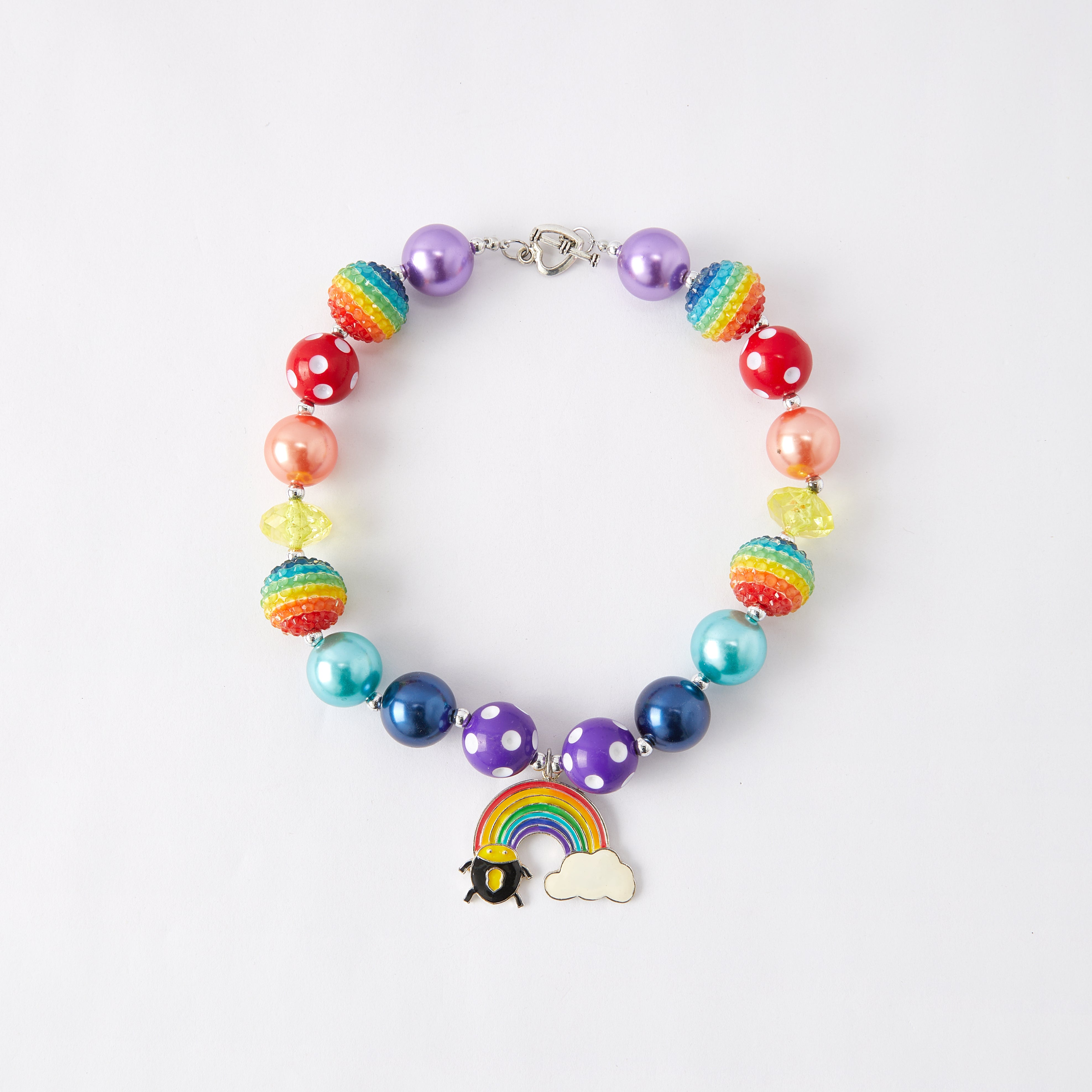 (In Stock G11 G12)Girls Rhinestone Beaded Necklace