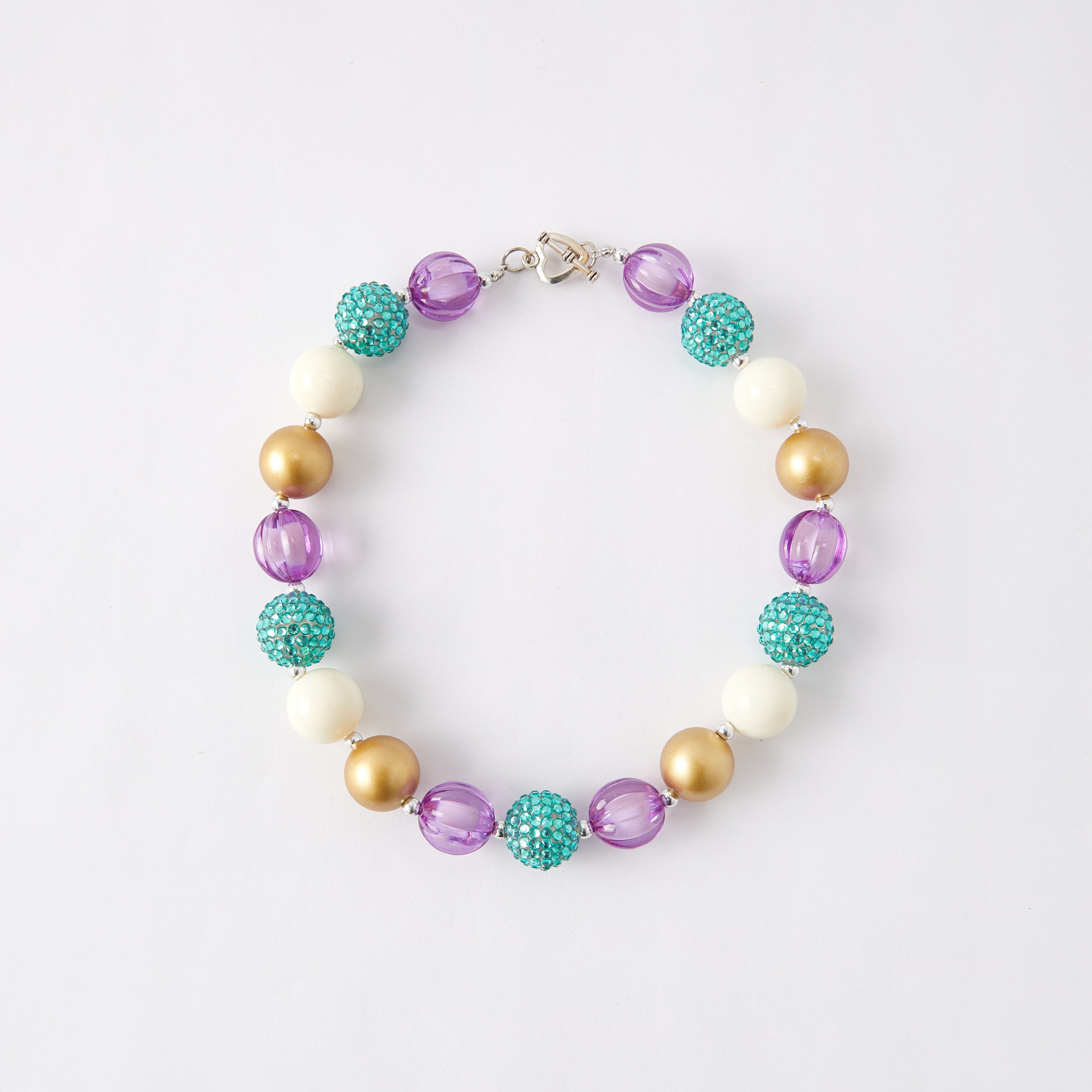 (In Stock G11 G12)Girls Rhinestone Beaded Necklace