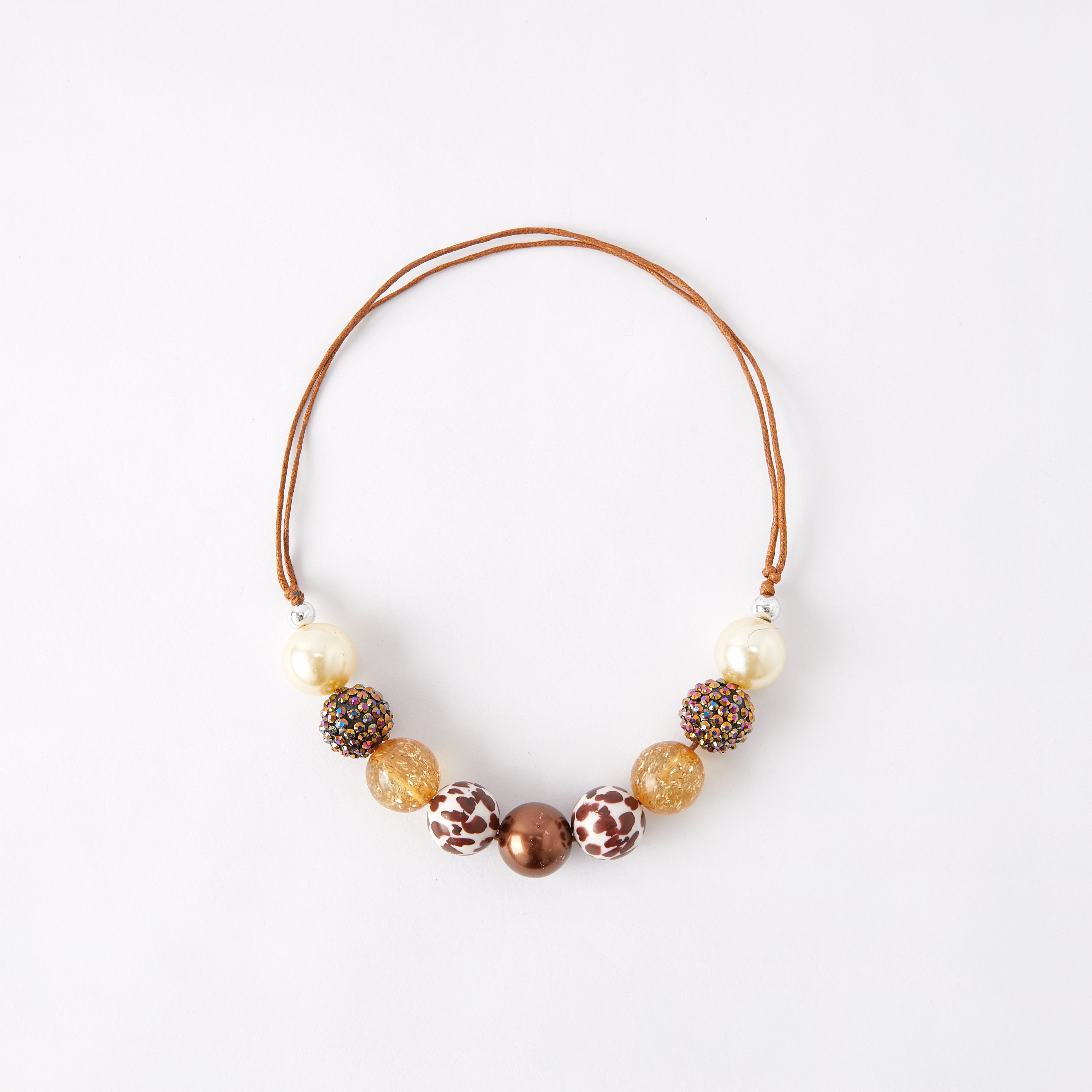 (In Stock G11 G12)Girls Rhinestone Beaded Necklace