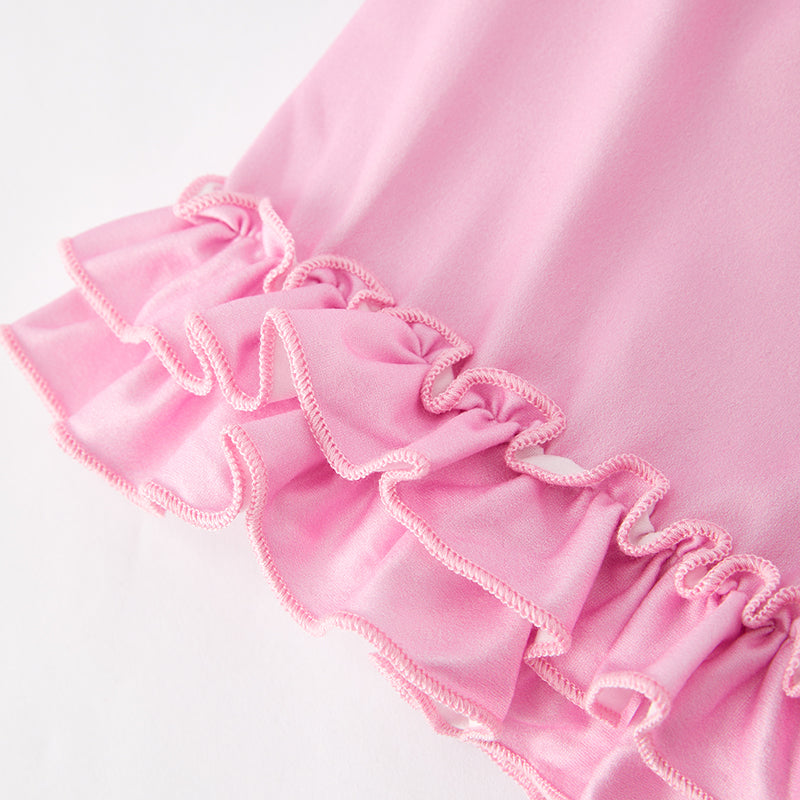 (In Stock)Girls Spring and Summer Rainbow Print Shorts Set