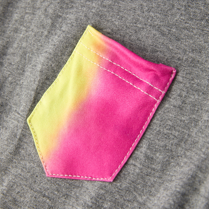 (In Stock)Girls Spring and Summer Rainbow Denim Shorts Set