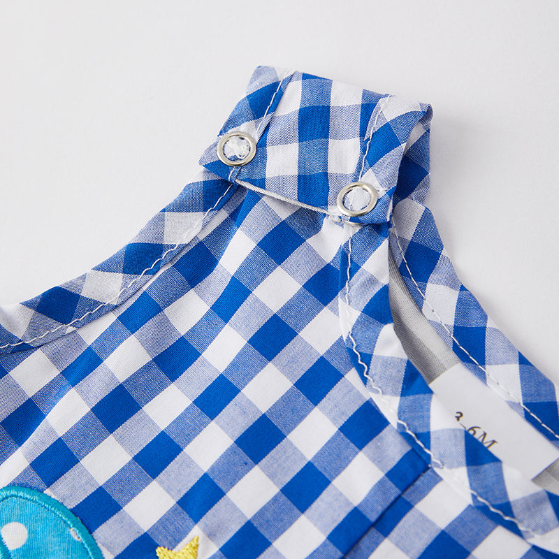 (In Stock)Toddler Boys Spring and Summer Rocket Applique Romper