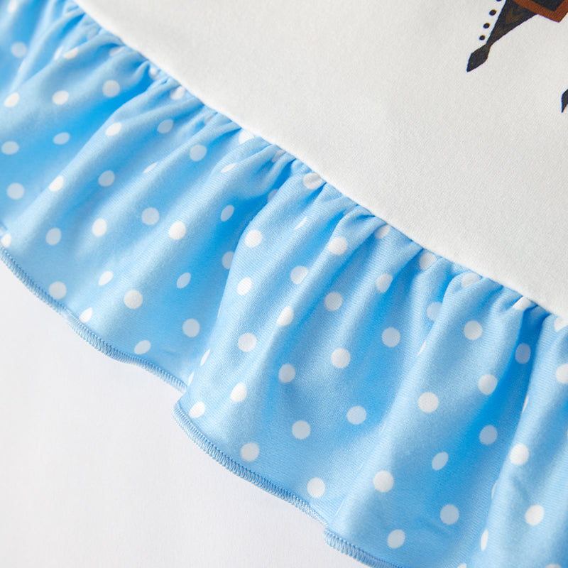 (In Stock)Girls Spring and Summer Cartoon Princess Print Dress