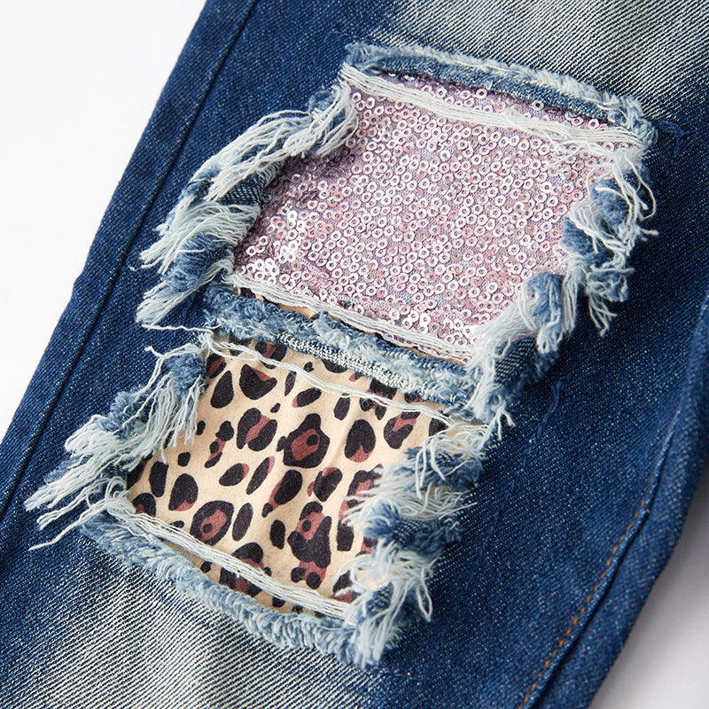 (In Stock)One Pack(3 Pieces total) Sale Girls Spring Truck Print Denim Set