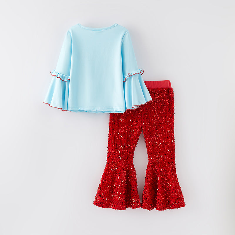 (In Stock)Girls DR SEUSS Print Sequin Velvet Pants Set