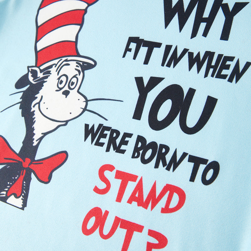 (In Stock)Girls DR SEUSS Print Sequin Velvet Pants Set