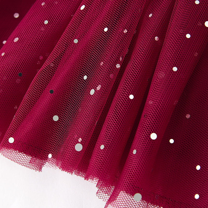 (In Stock)Girls Valentine's Day Embroidery Tulle Dress Party Dress